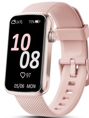 Pink Fitness Smartwatch - Pink Silicone Band